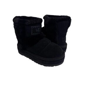 UGG CLASSIC CHILLAPEAK BLACK SPILL SEAMS PLATFORM BOOTS